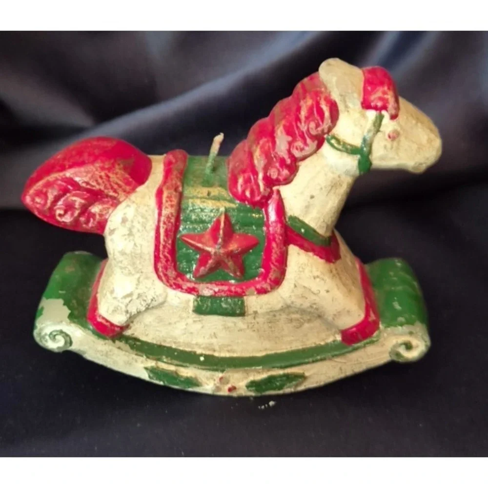 Vintage Christmas‎ Rocking Horse Candle 5